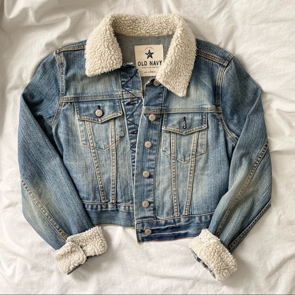 Crop Sherpa Denim-Jacket - Picture 3 of 7